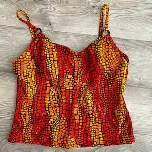 Cole red orange tankini camisole swim top 10